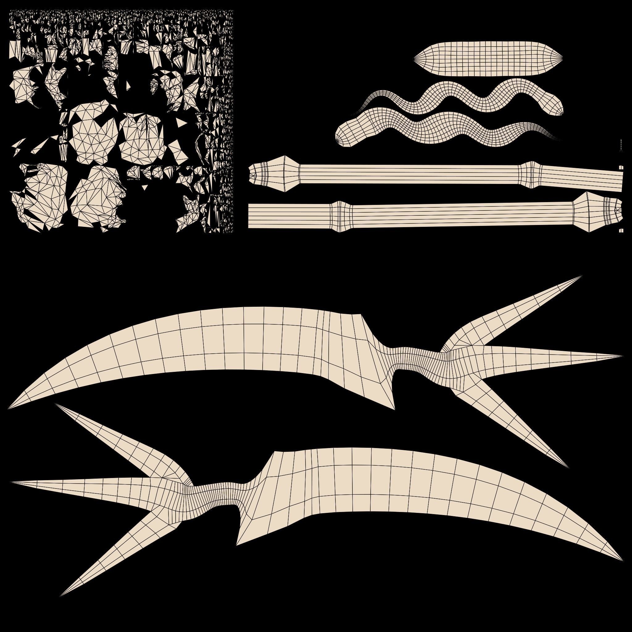 Female Scythe Demon - 3D game ready character Low-poly 3D model_17