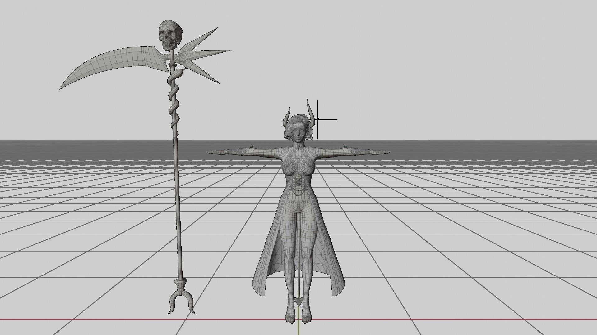 Female Scythe Demon - 3D game ready character Low-poly 3D model_18