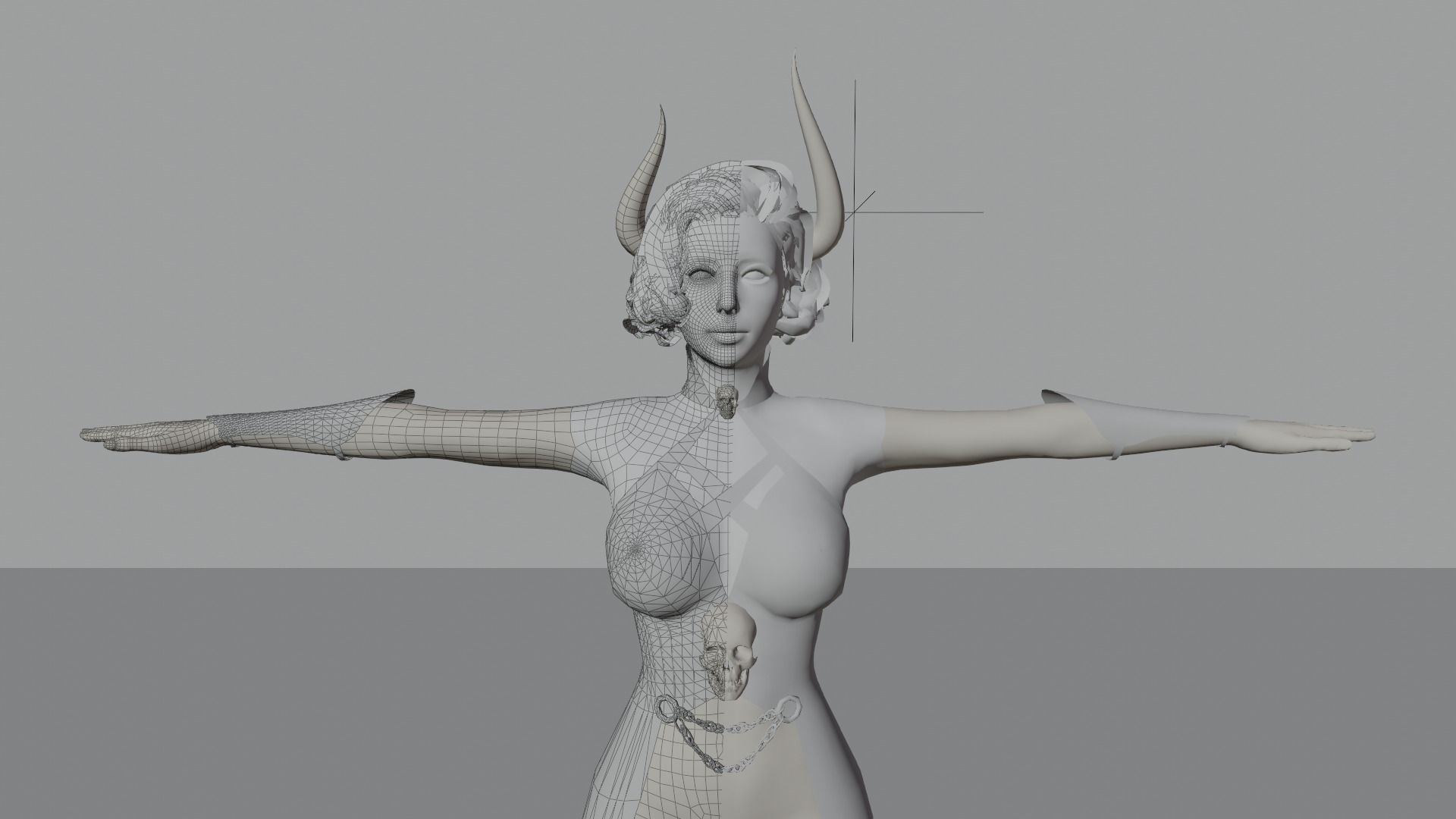 Female Scythe Demon - 3D game ready character Low-poly 3D model_19