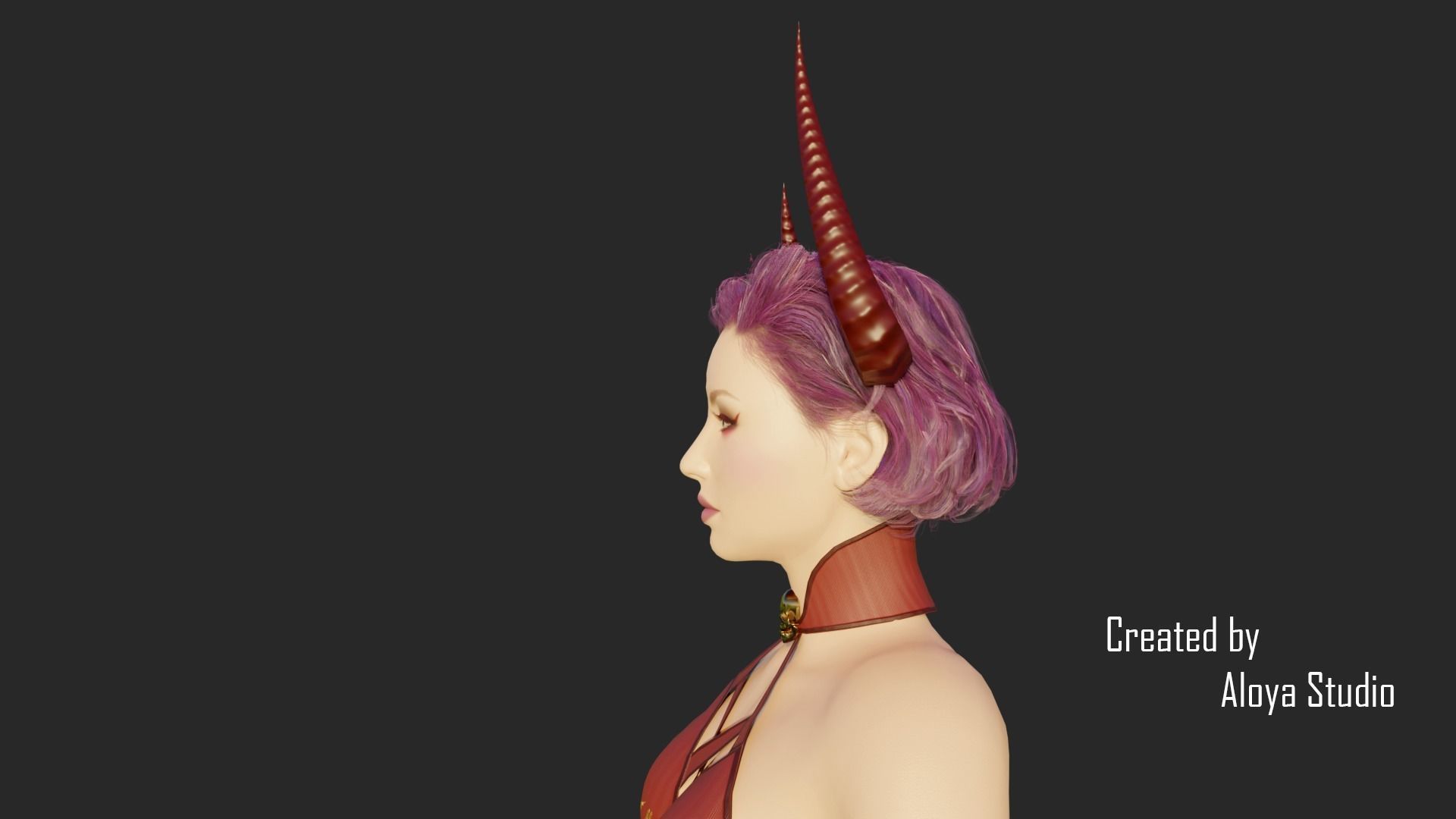 Female Scythe Demon - 3D game ready character Low-poly 3D model_9