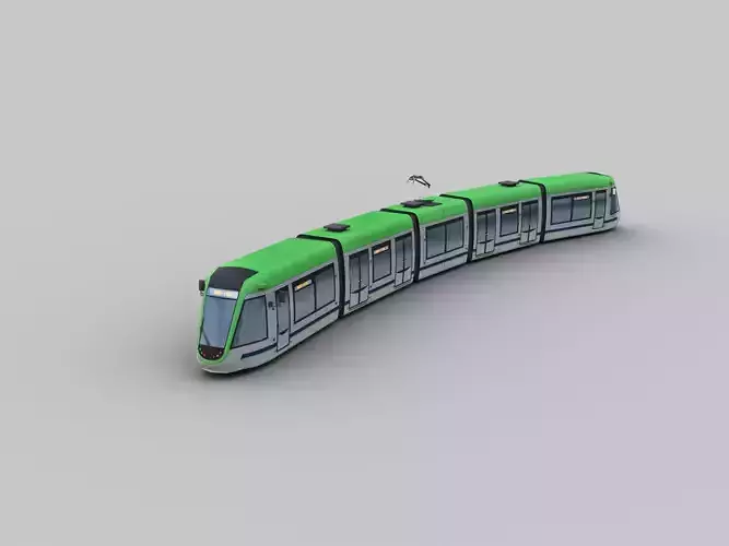 Low Poly Tram 13 Low-poly 3D model