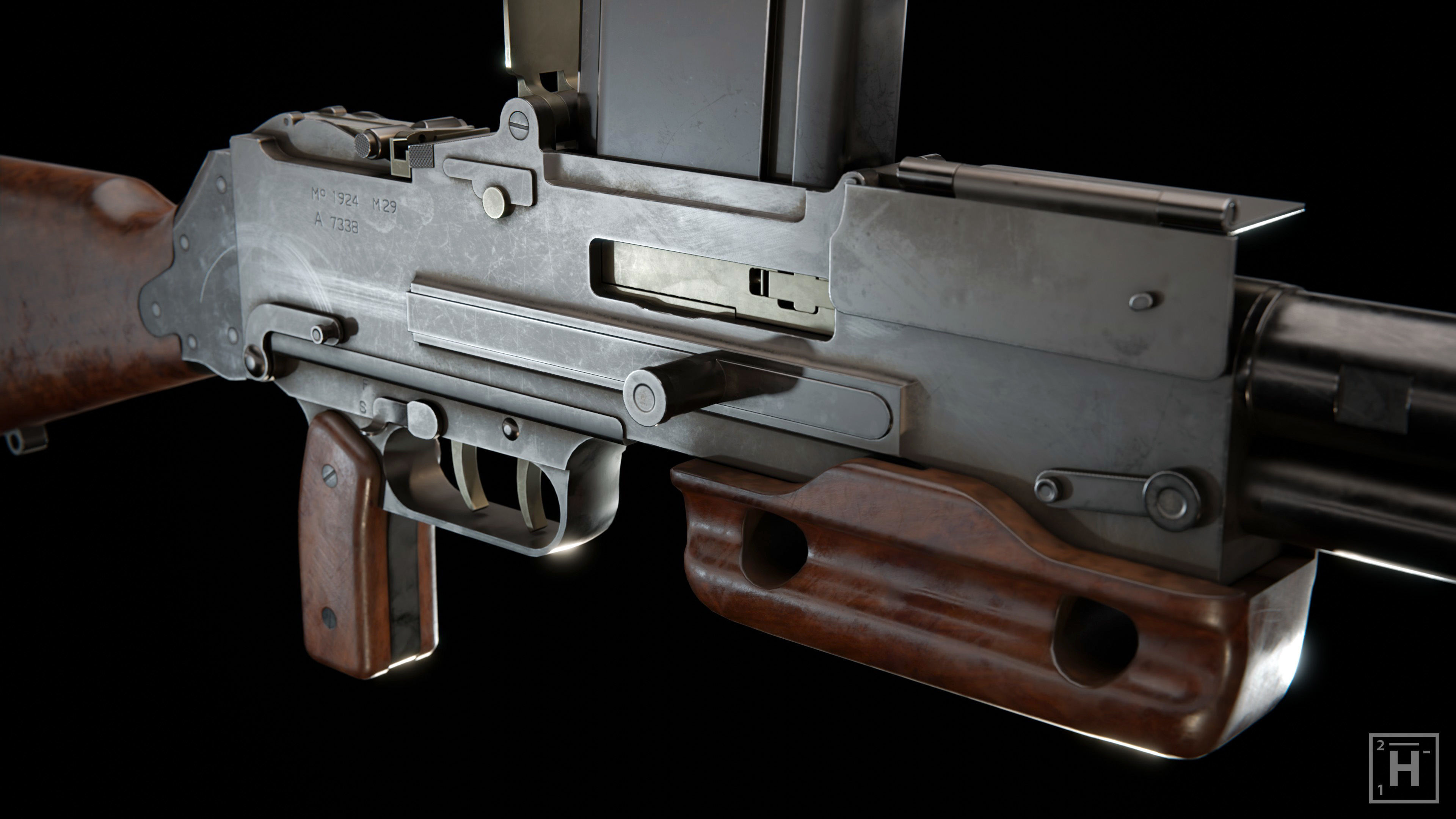 Chatellerault FM M24-29 Low-poly 3D model_6