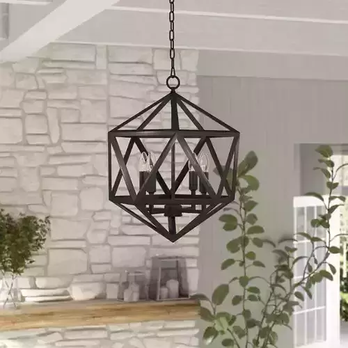 Loomis Light Candle Style Geometric Chandelier - 2 Colour