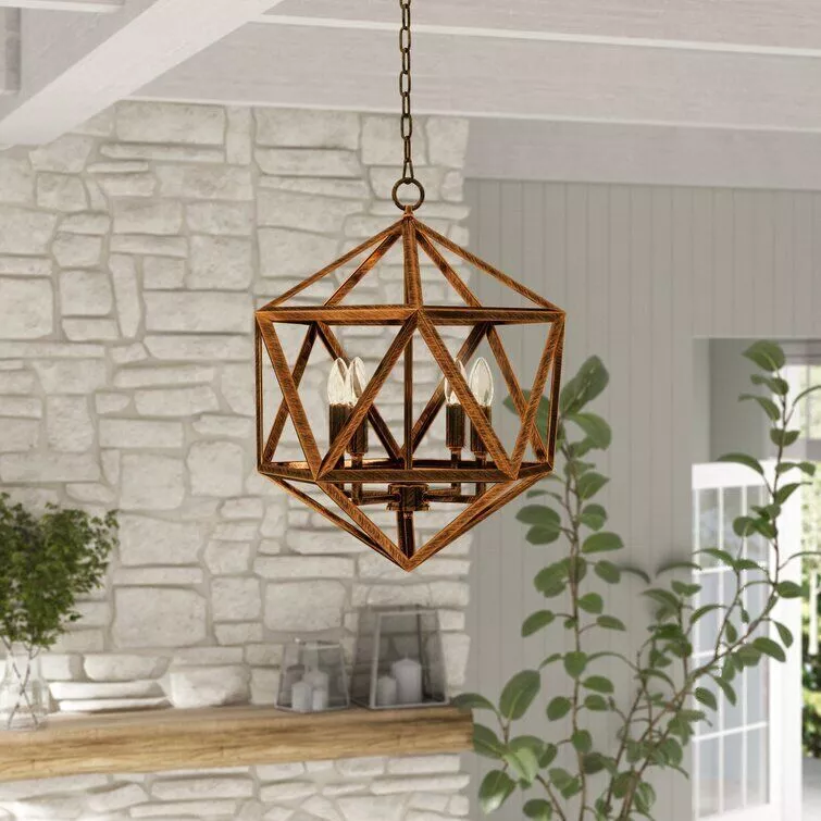 Loomis Light Candle Style Geometric Chandelier - 2 Colour 3D model