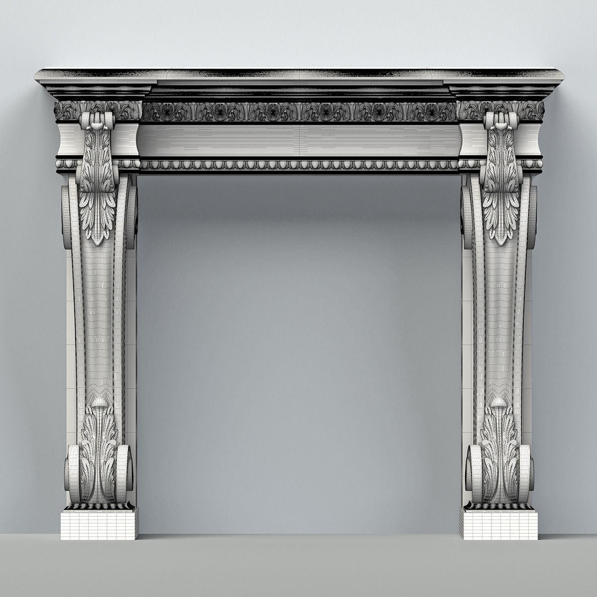 Fireplace 001 3D model_4