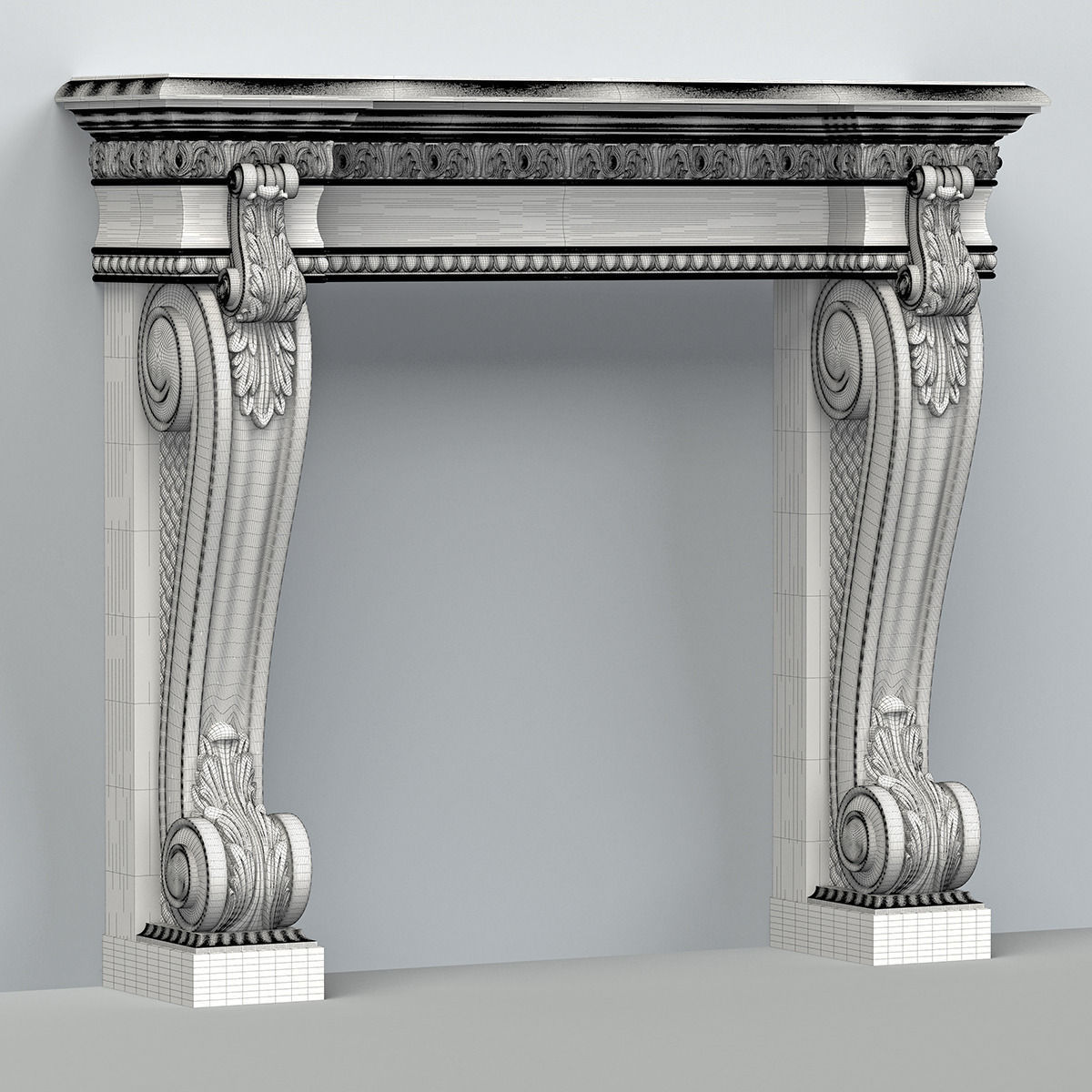 Fireplace 001 3D model_3