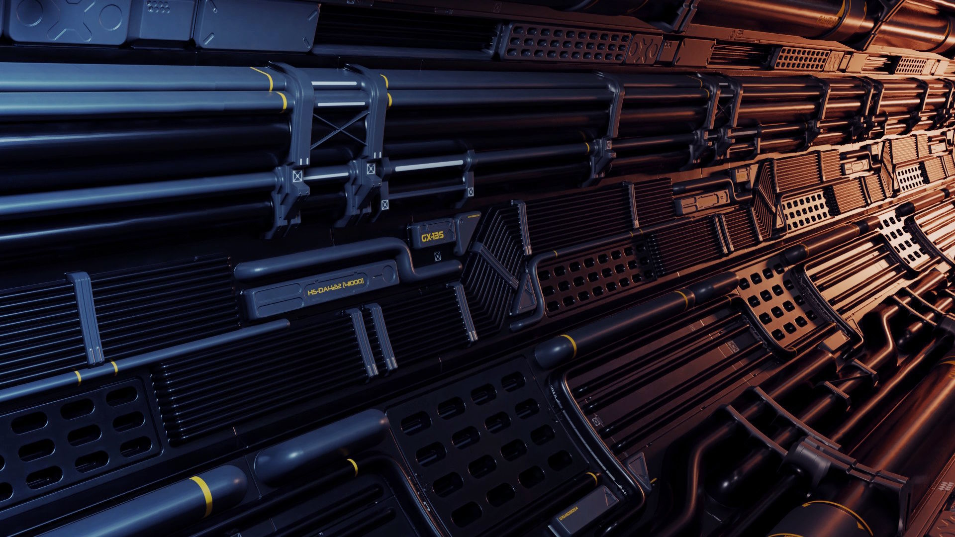 Sci-fi trim sheet 3D model_2