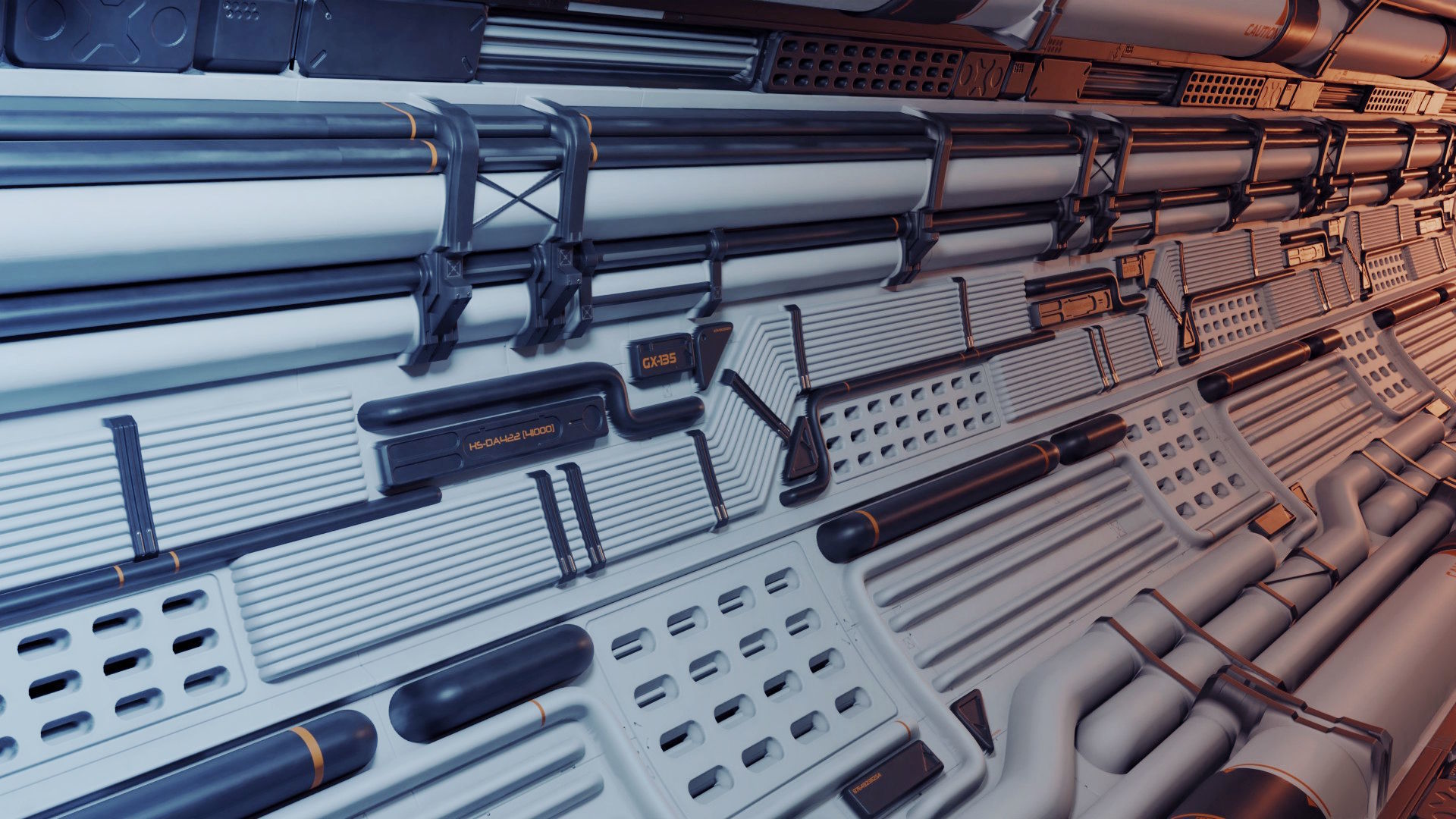 Sci-fi trim sheet 3D model_1