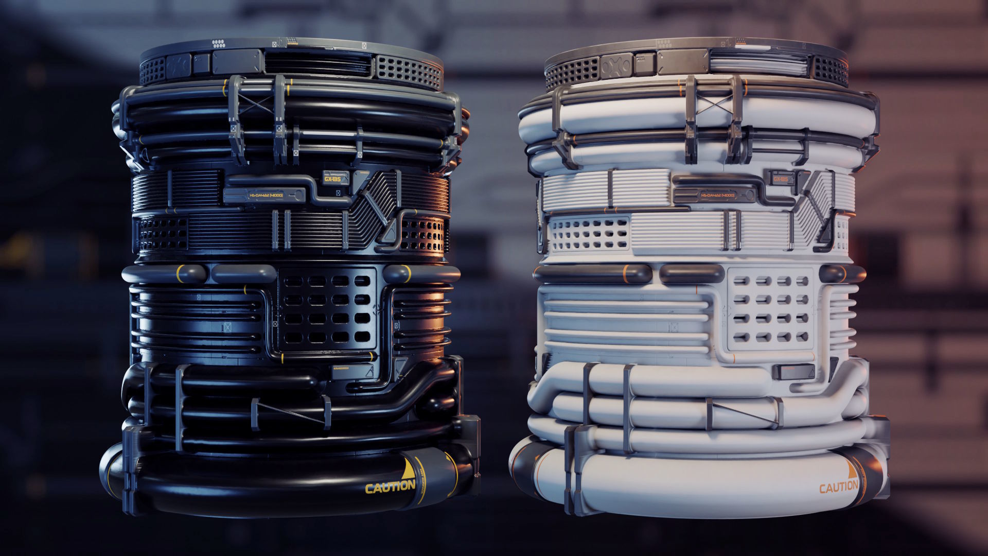 Sci-fi trim sheet 3D model_3