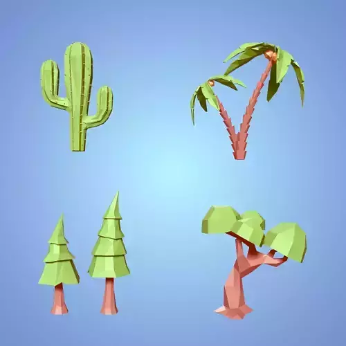LowPoly Cartoon Trees Pack 