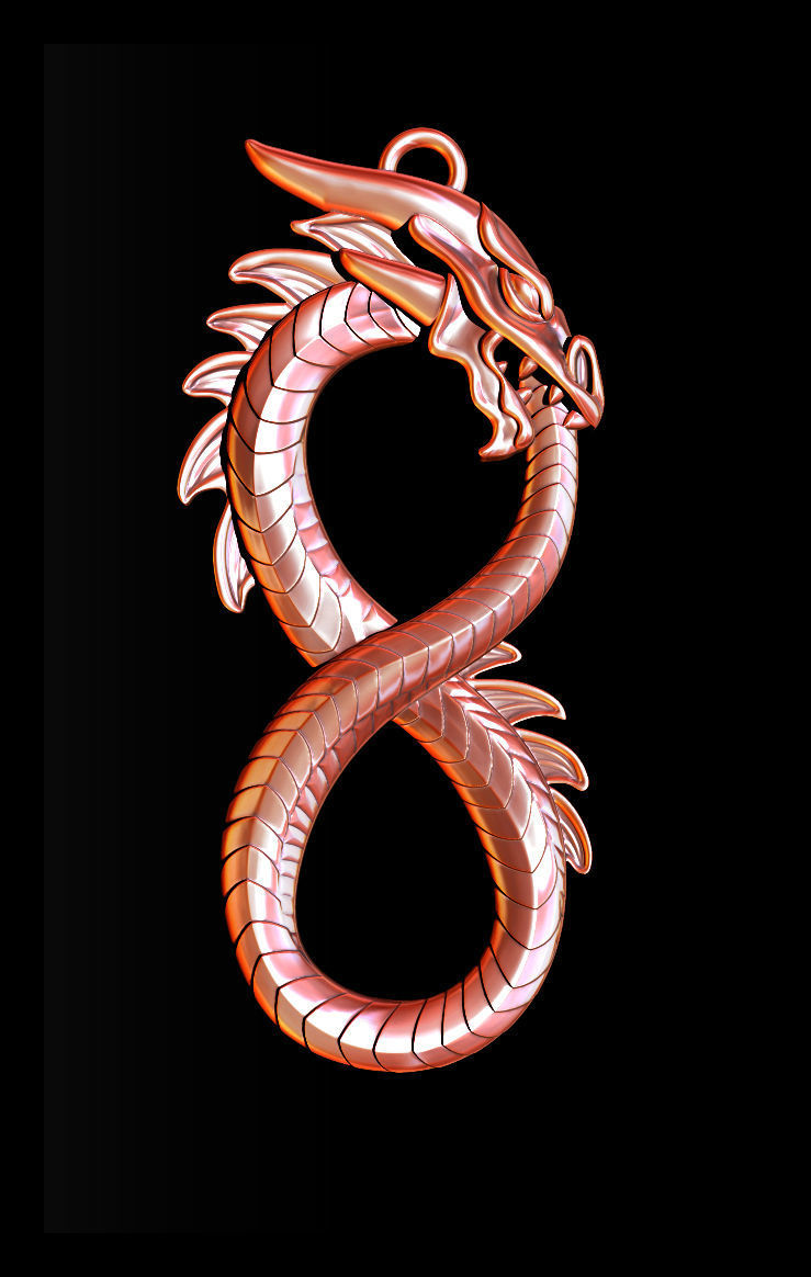 Collection 10 golden dragon 3D print model_7