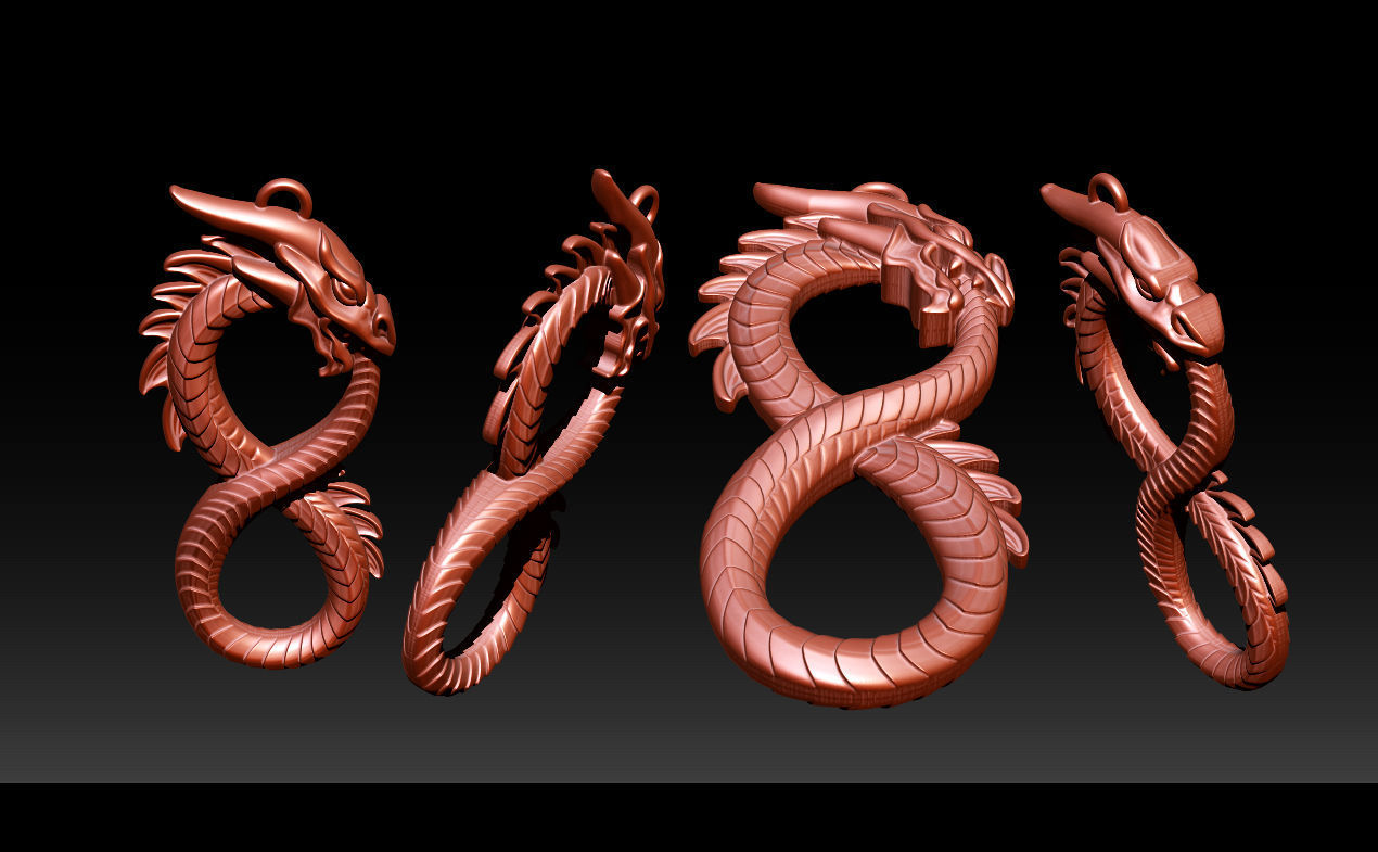 Collection 10 golden dragon 3D print model_19