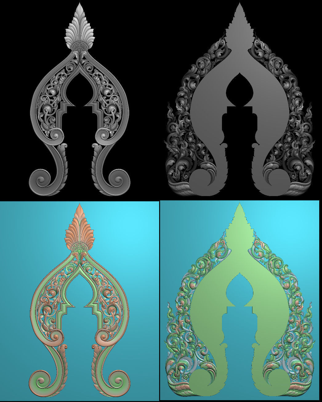 Collection 10 golden dragon 3D print model_31