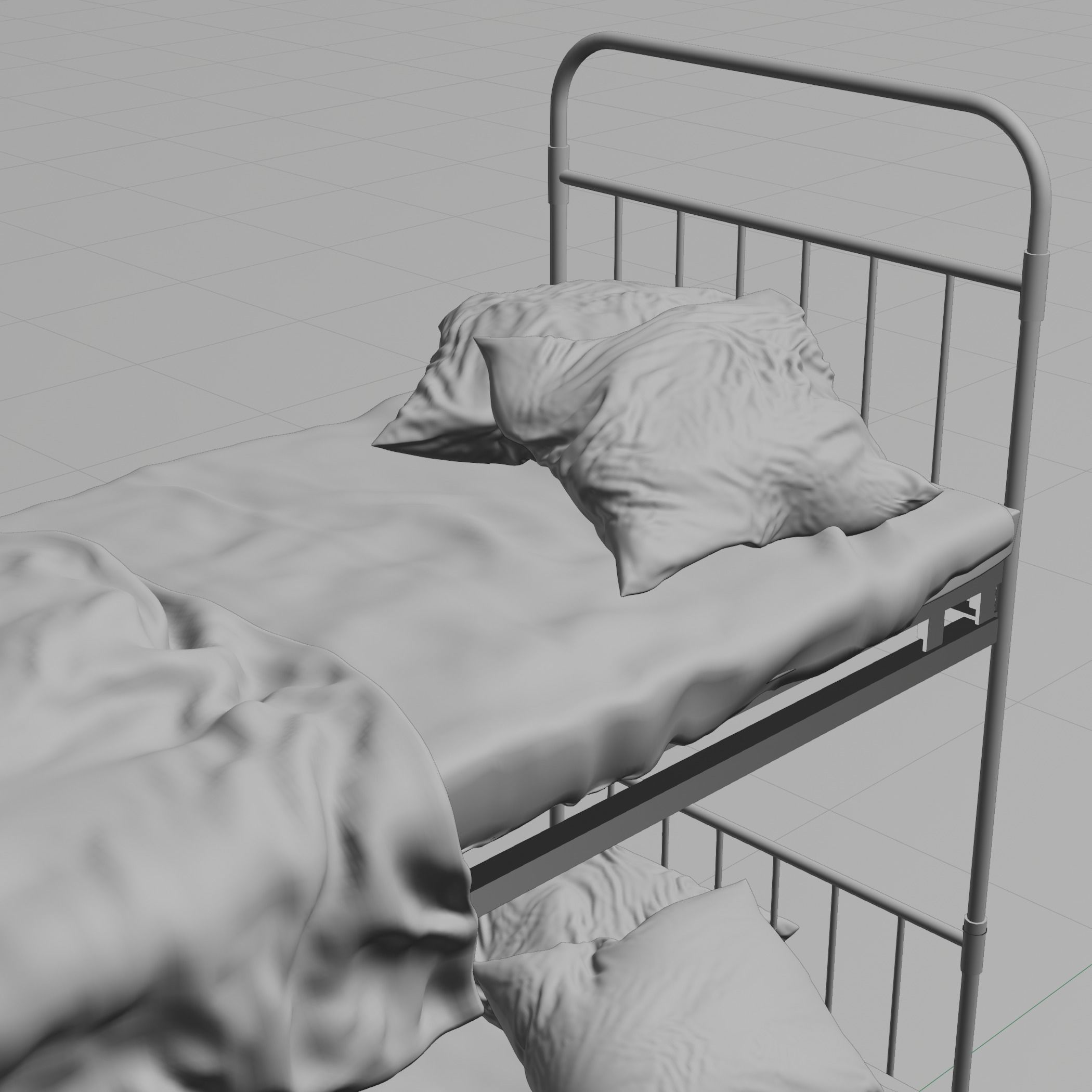 Old Metal Bunk 3D 3D model_3