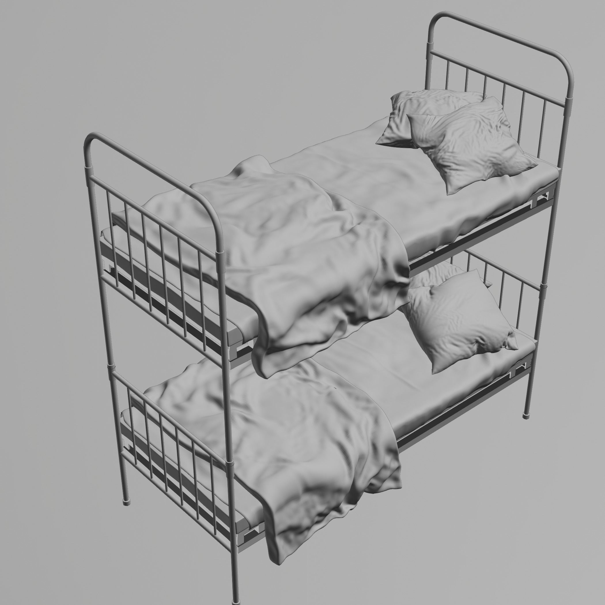 Old Metal Bunk 3D 3D model_11