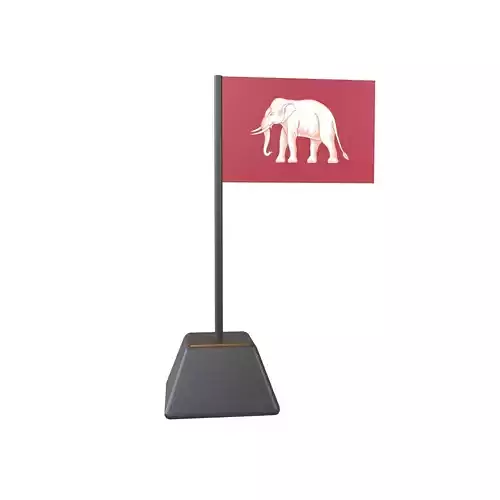 Flag of the 1855 Thailand v1 001 Low-poly 3D model