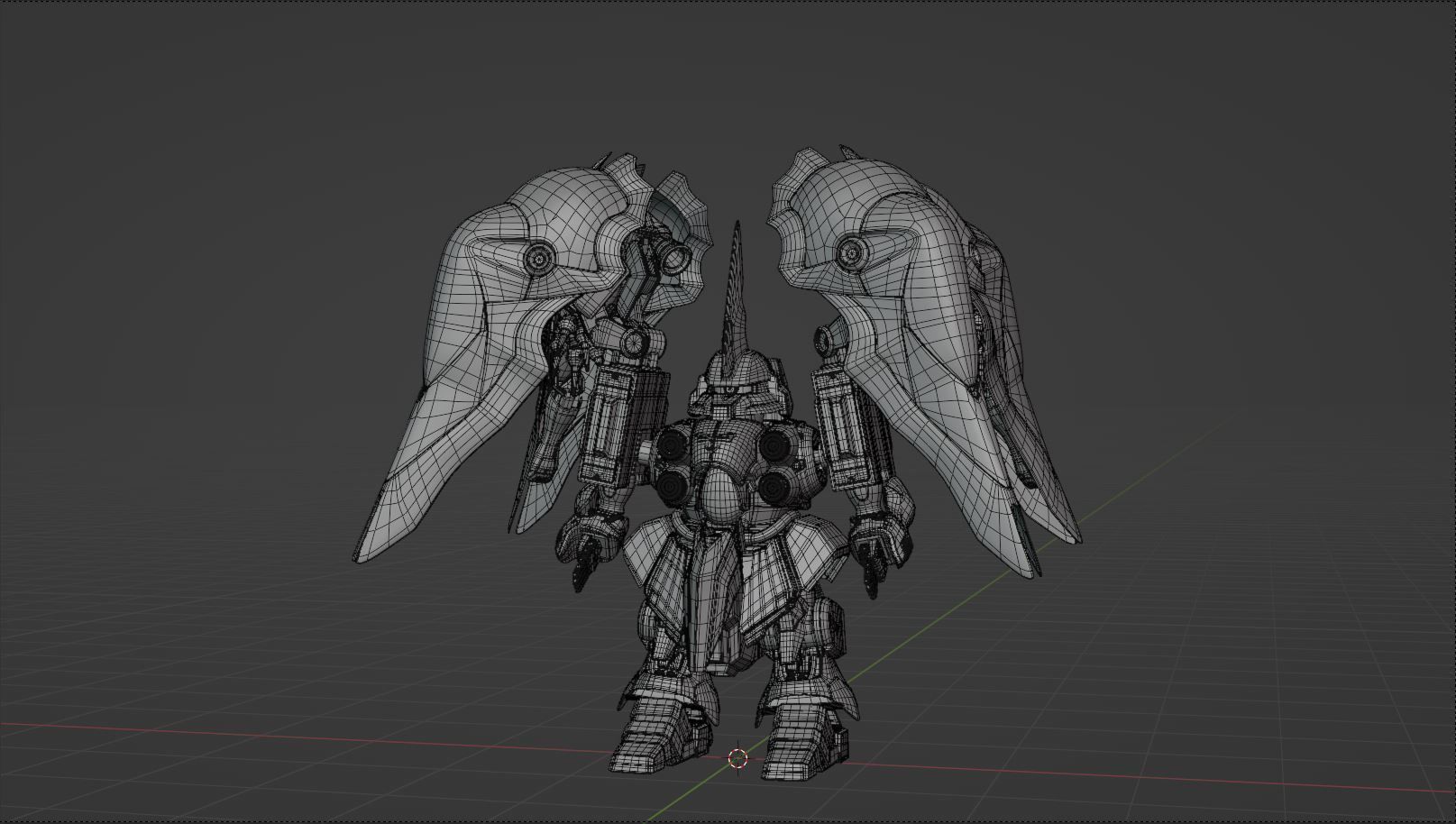 bb kshatriya gundam with rig mobile suits 3D model_2