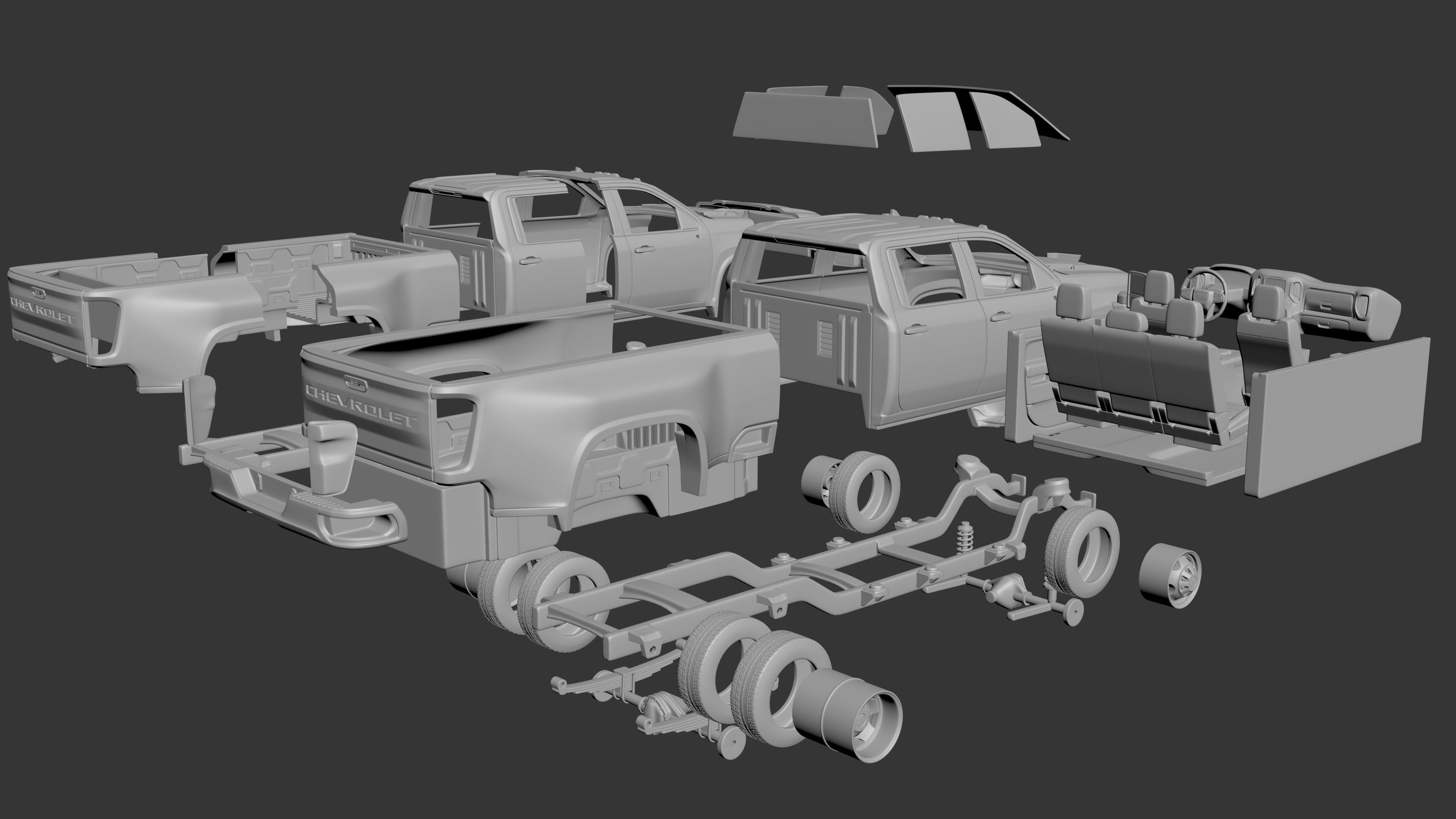 Chevrolet Silverado Dually 3500 2022 3D print model_10