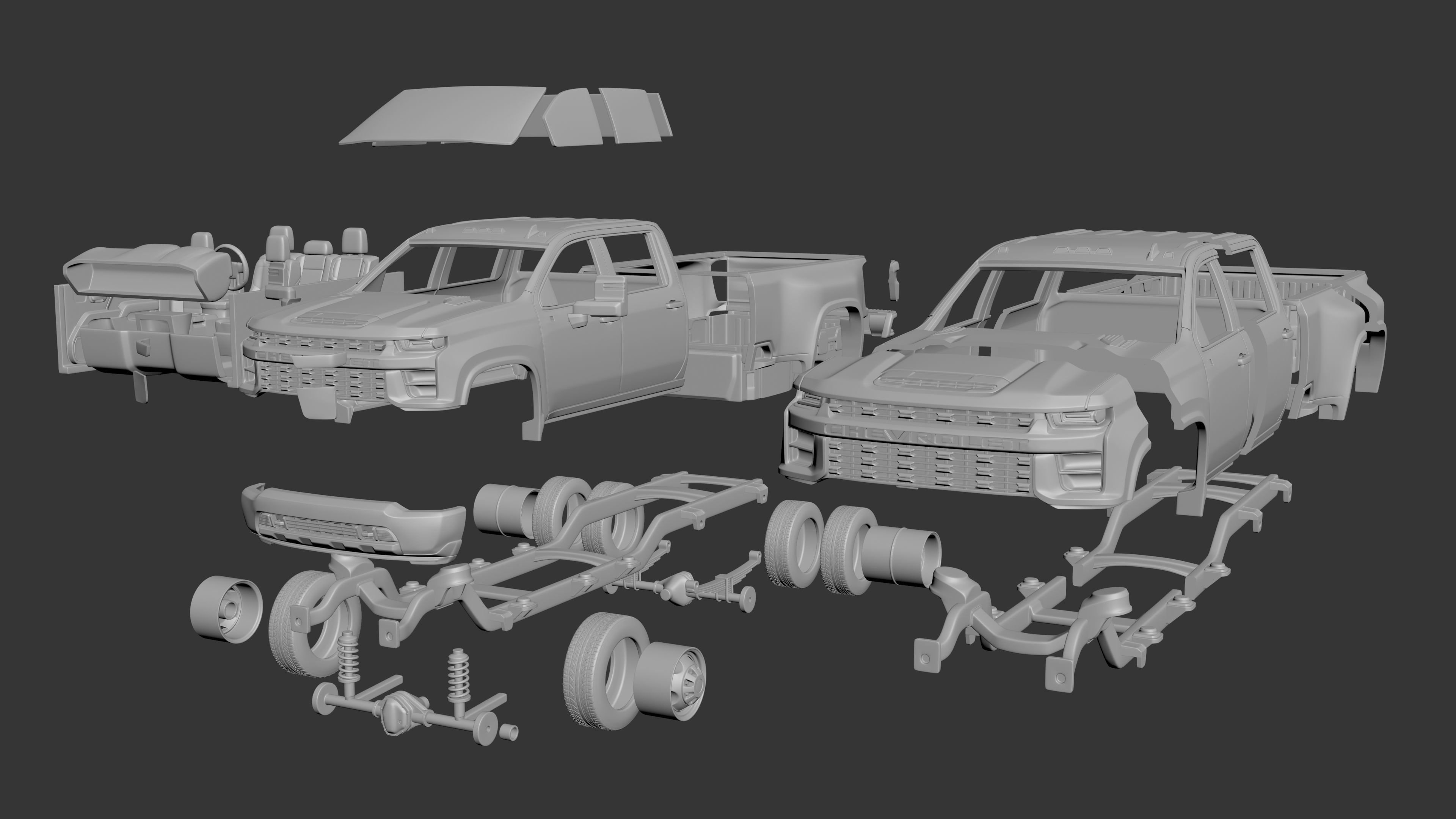 Chevrolet Silverado Dually 3500 2022 3D print model_8