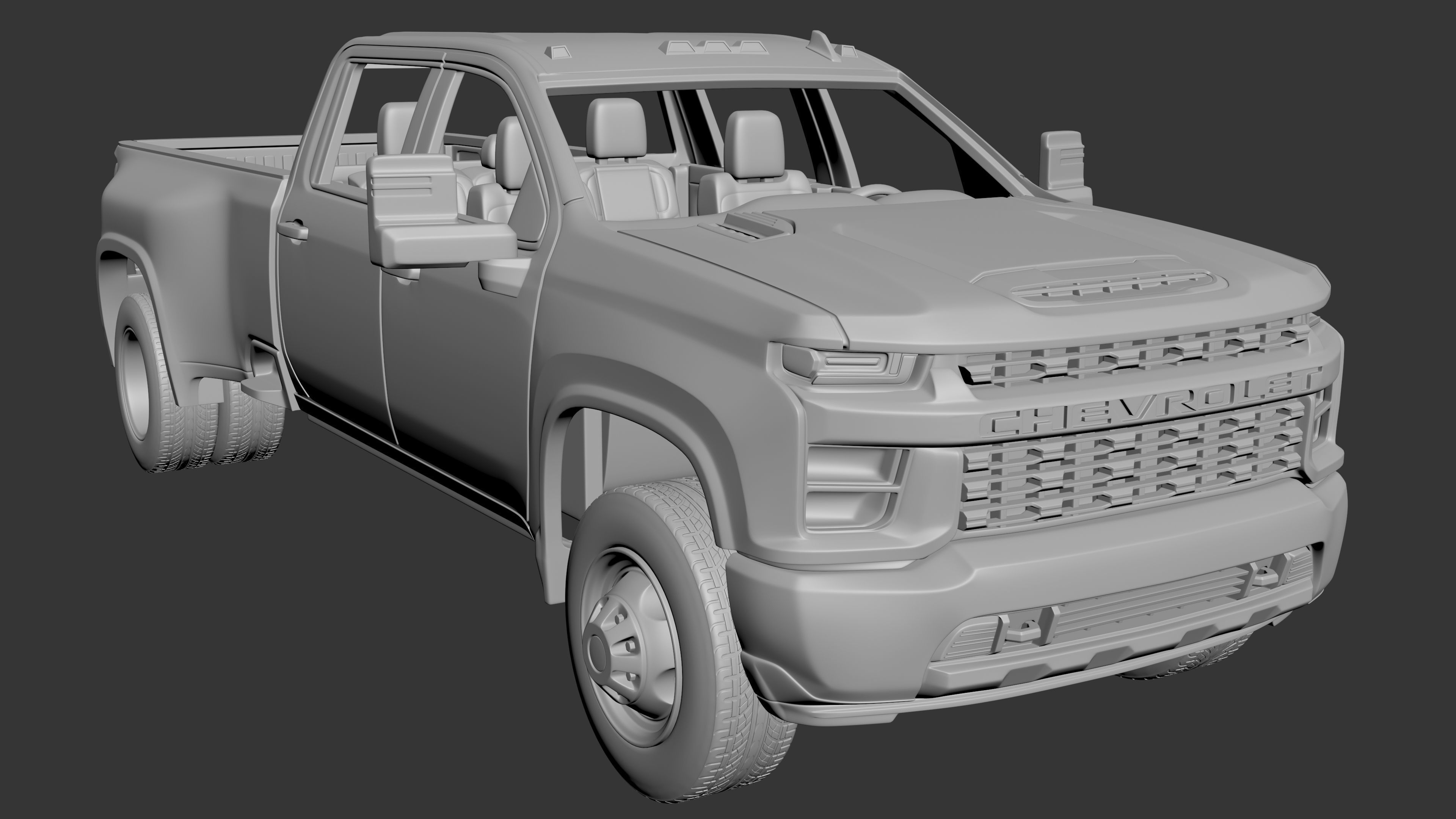 Chevrolet Silverado Dually 3500 2022 3D print model_7