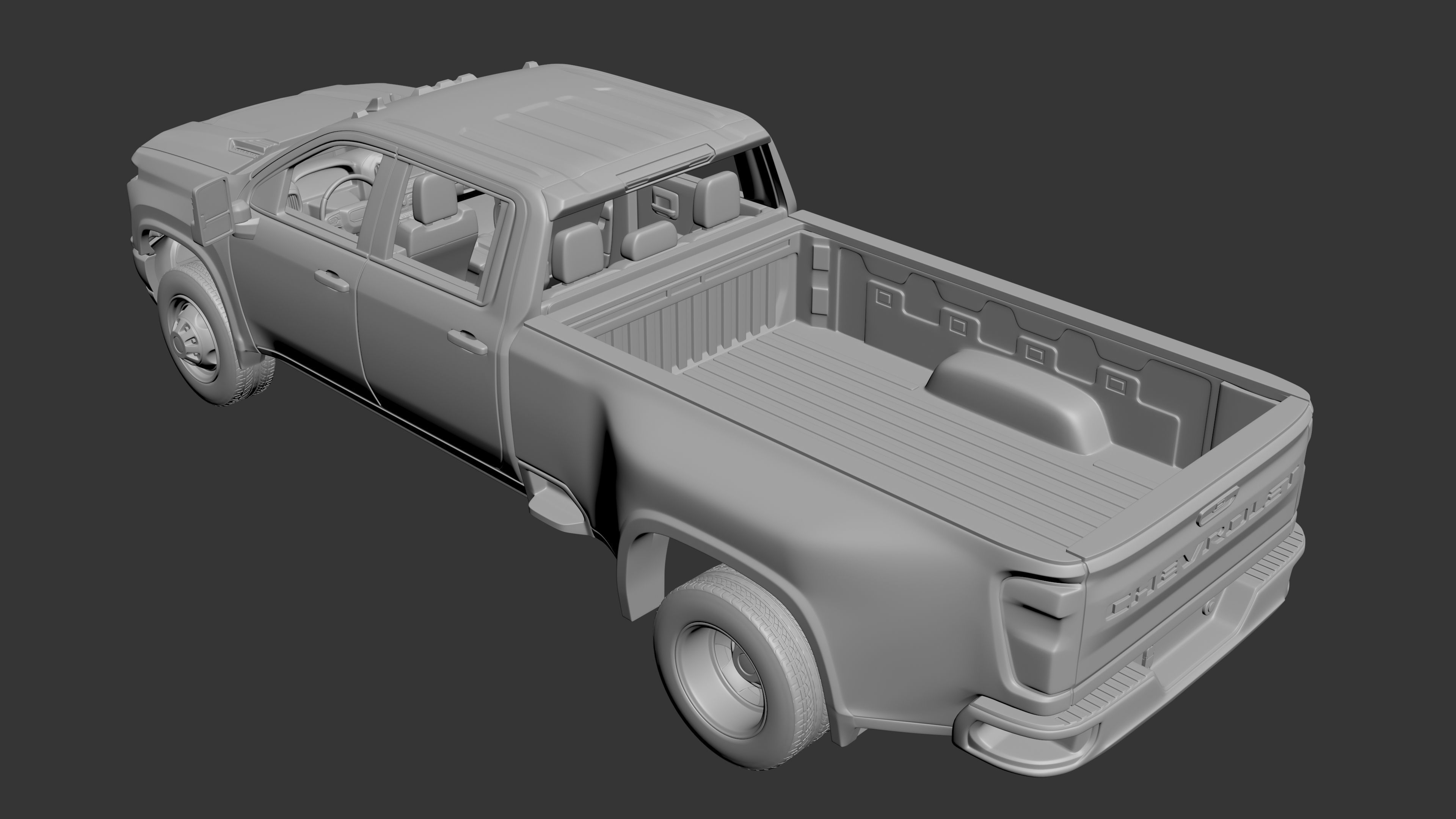 Chevrolet Silverado Dually 3500 2022 3D print model_3