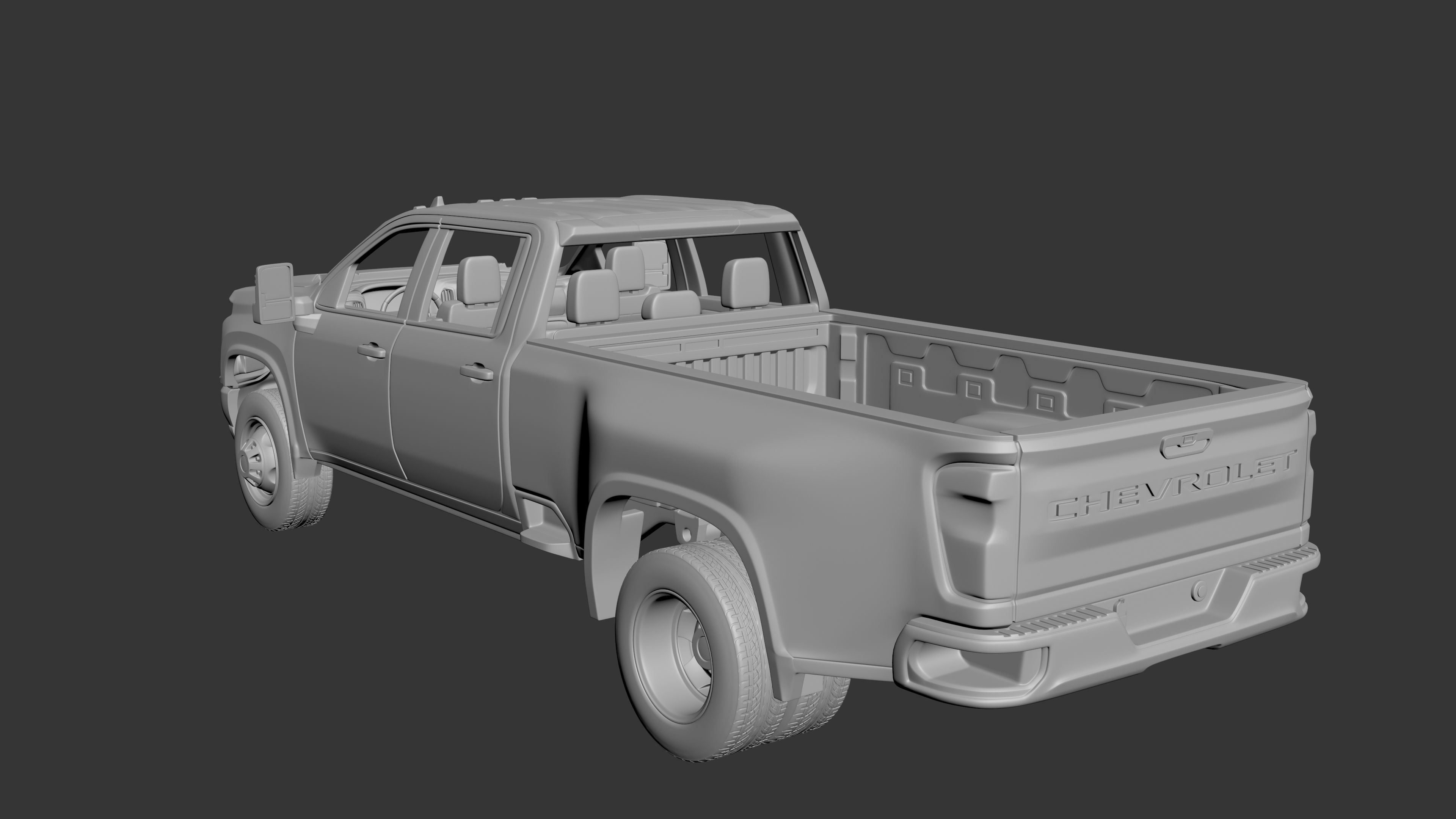 Chevrolet Silverado Dually 3500 2022 3D print model_2