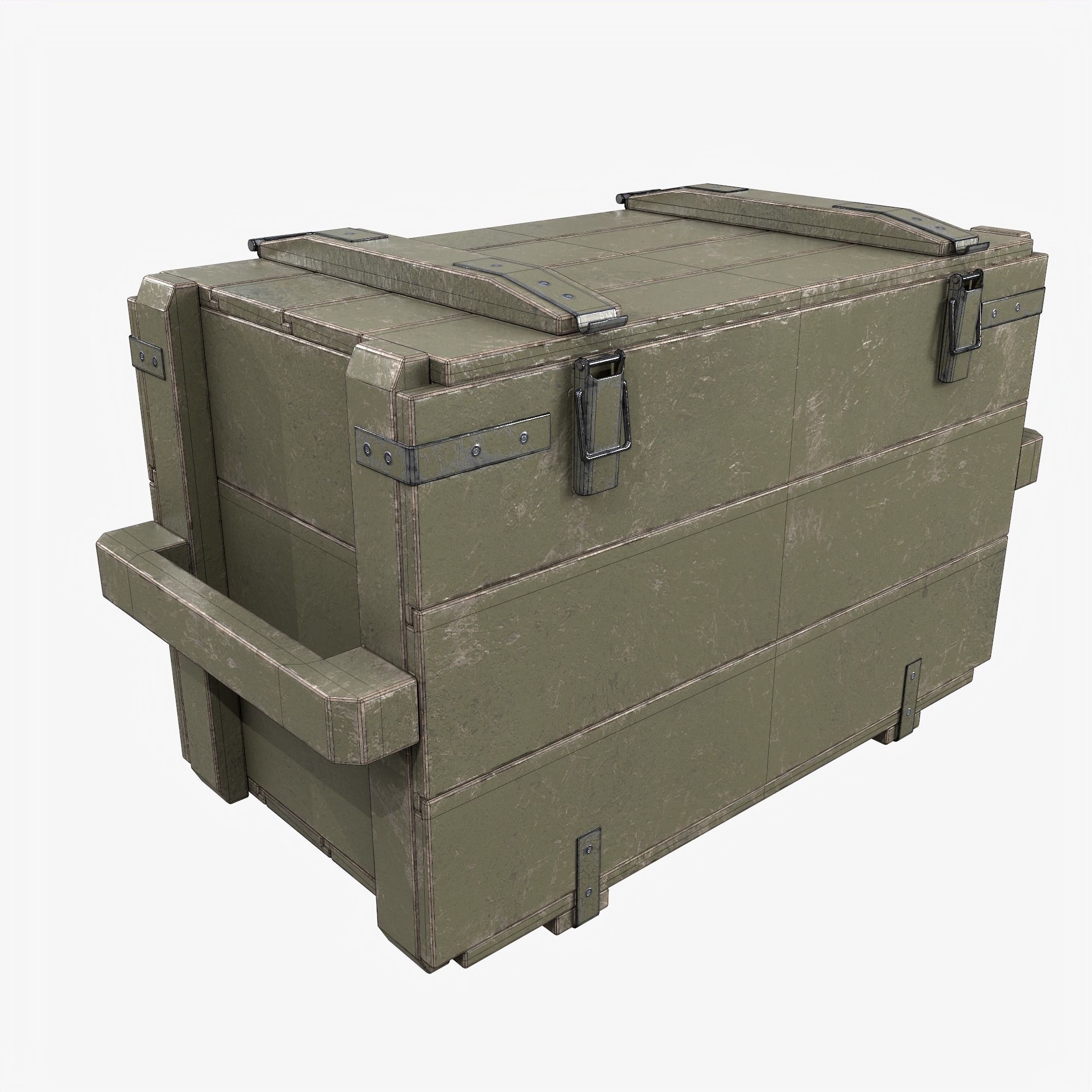 Military Crate 01 3D model Low-poly 3D model_4