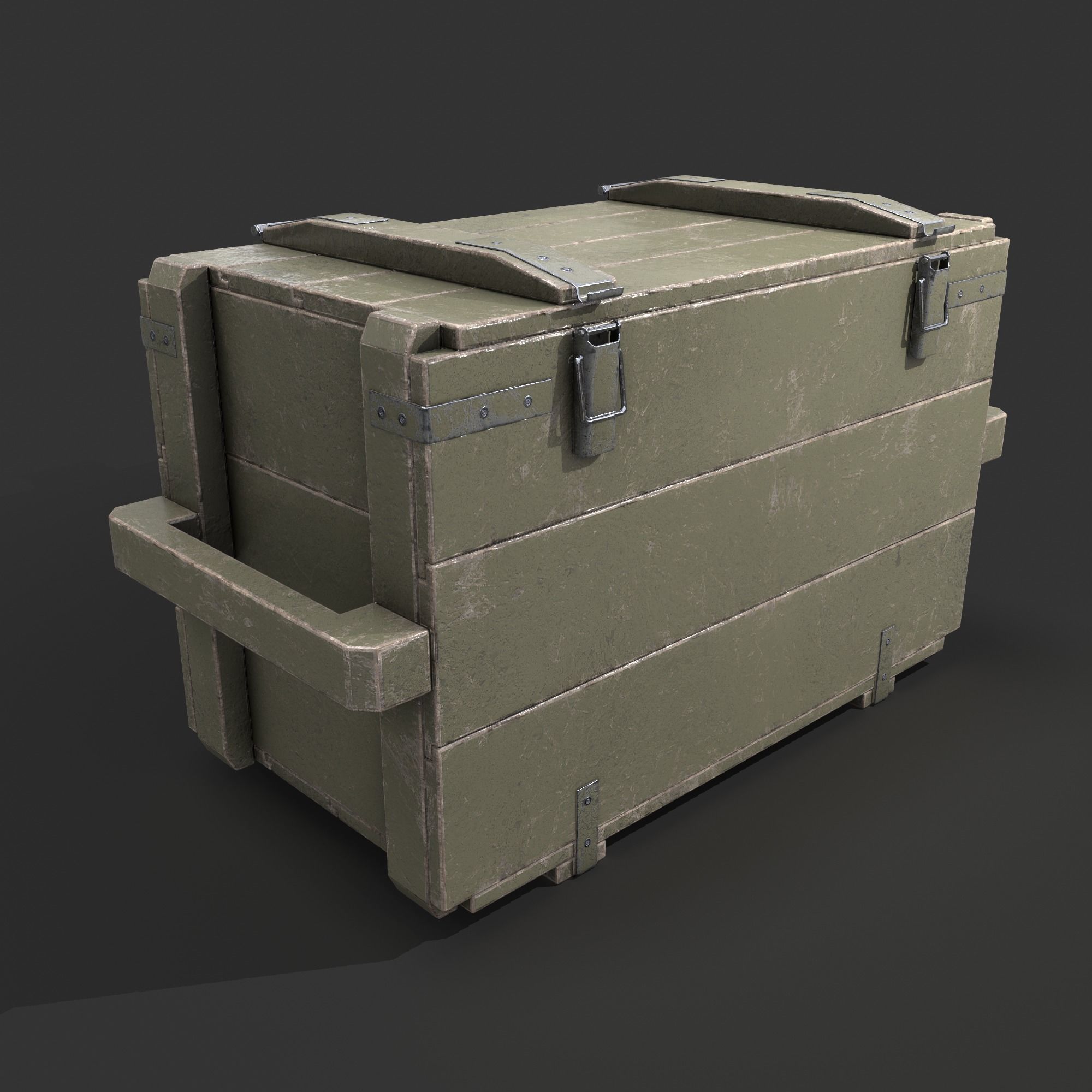 Military Crate 01 3D model Low-poly 3D model_2