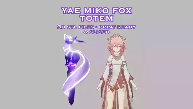 Yae Miko Fox Totem -- Print Ready -- Genshin Impact