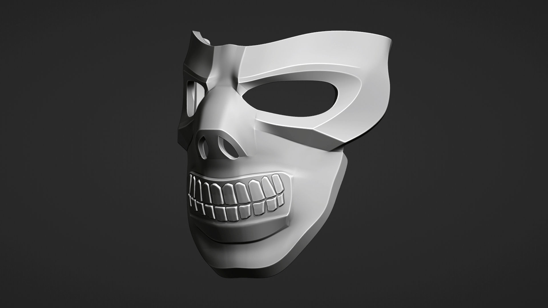 Black Mask for 3D print 3D print model_1