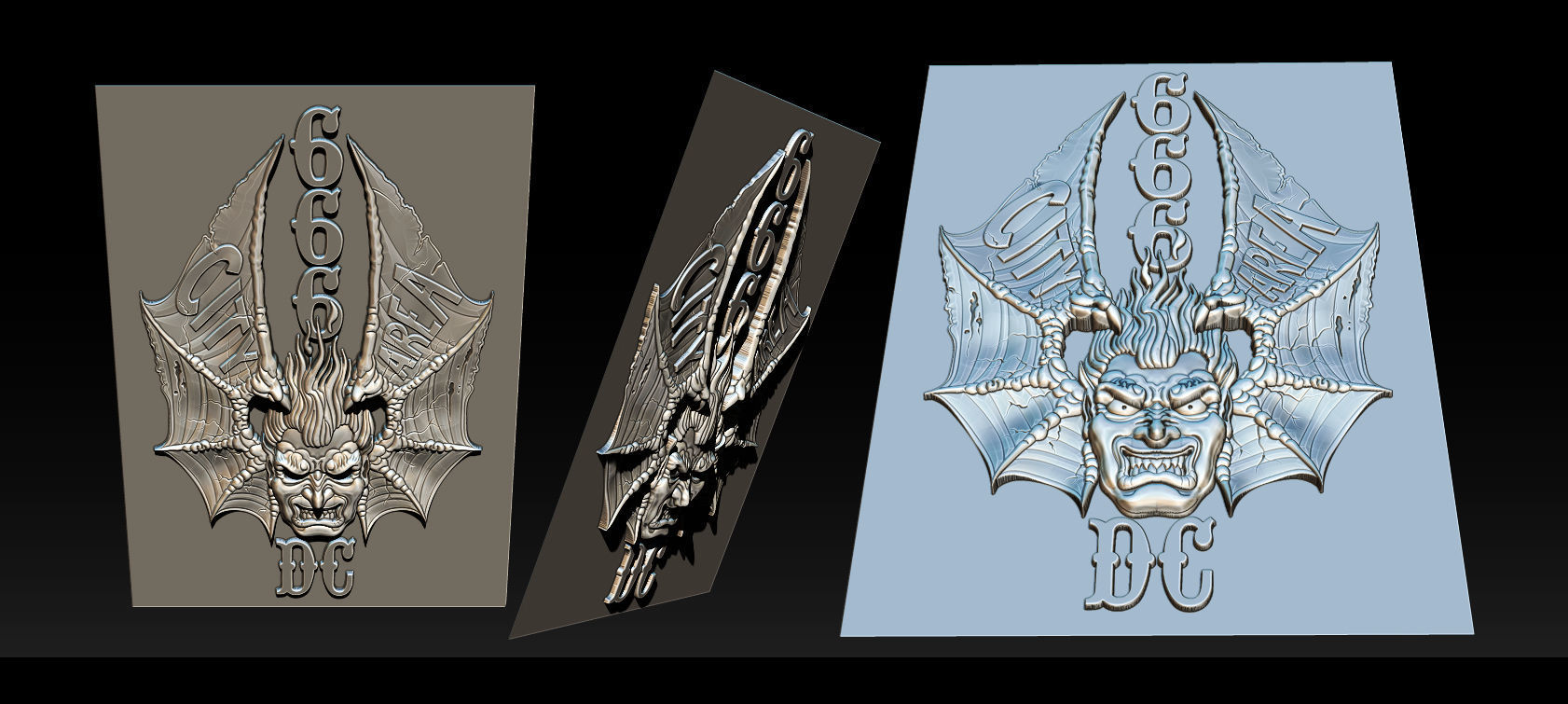 Collection 11 gothic demon logo 3D print model_3