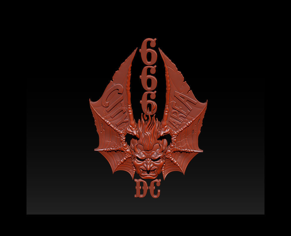 Collection 11 gothic demon logo 3D print model_4