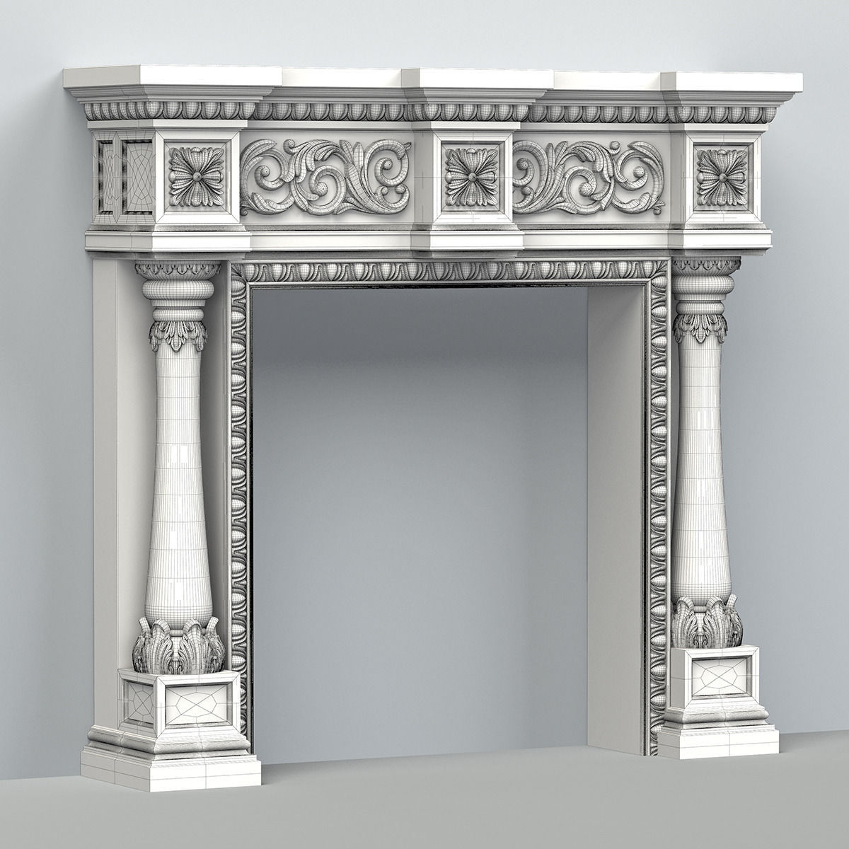 Fireplace 002 3D model_3