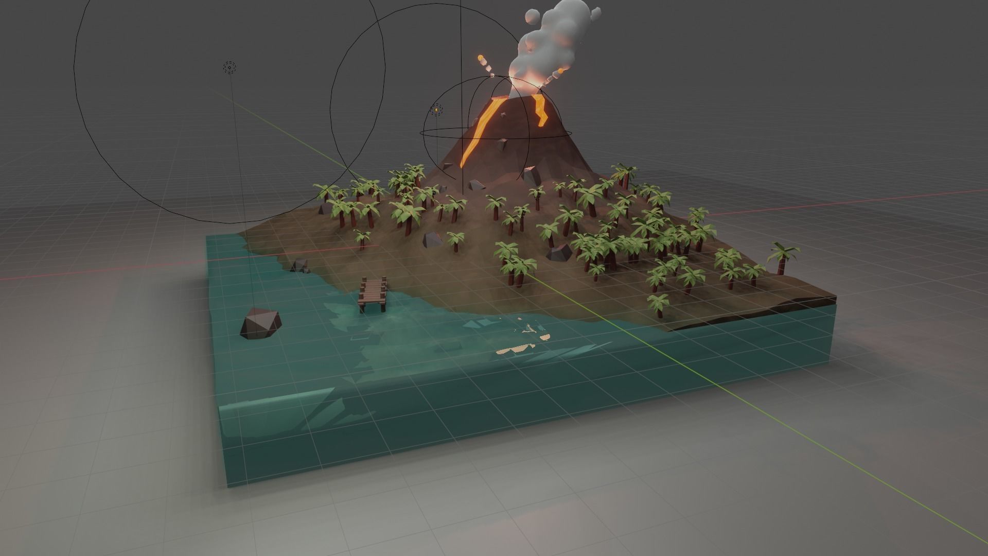 Volcanic Island Free low-poly 3D model_3