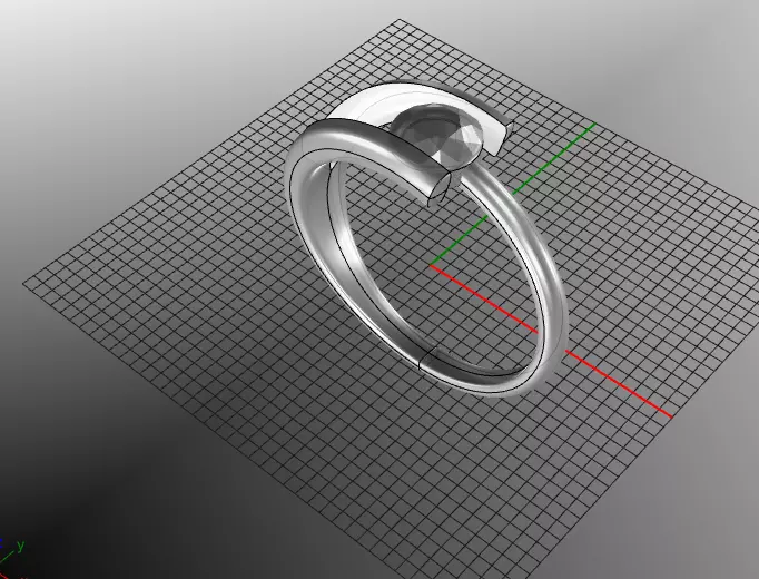 solih gold ring with diamond in center Free 3D print model