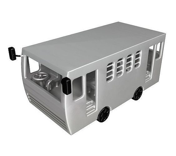 Classic Metallic Bus Low-poly 3D model