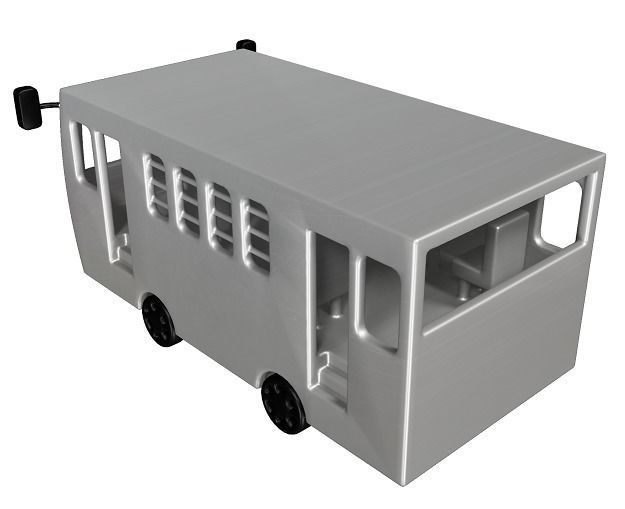 Classic Metallic Bus Low-poly 3D model_2