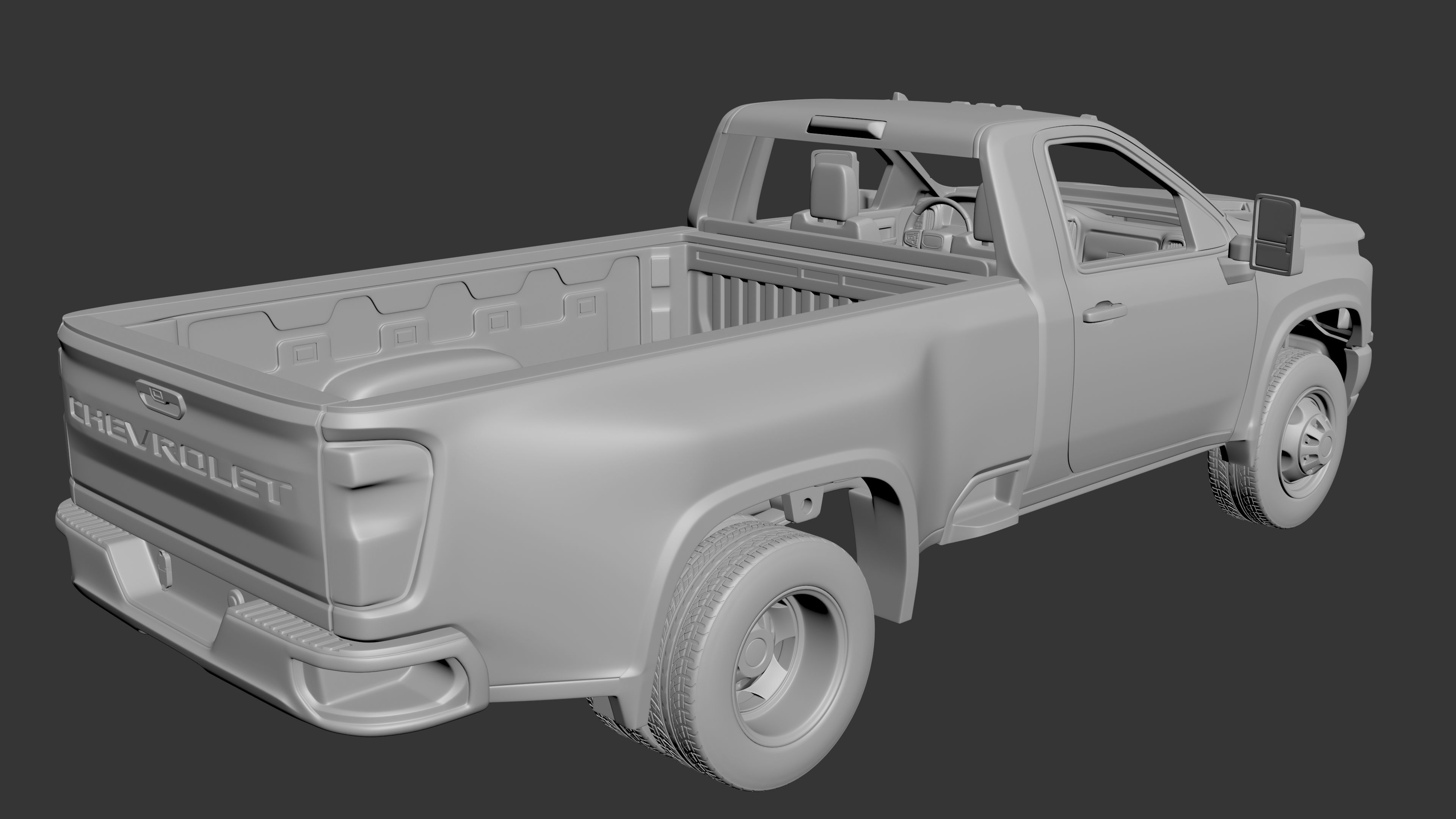 Chevrolet Silverado 3500 Regular Cab 2022 3D print model_3