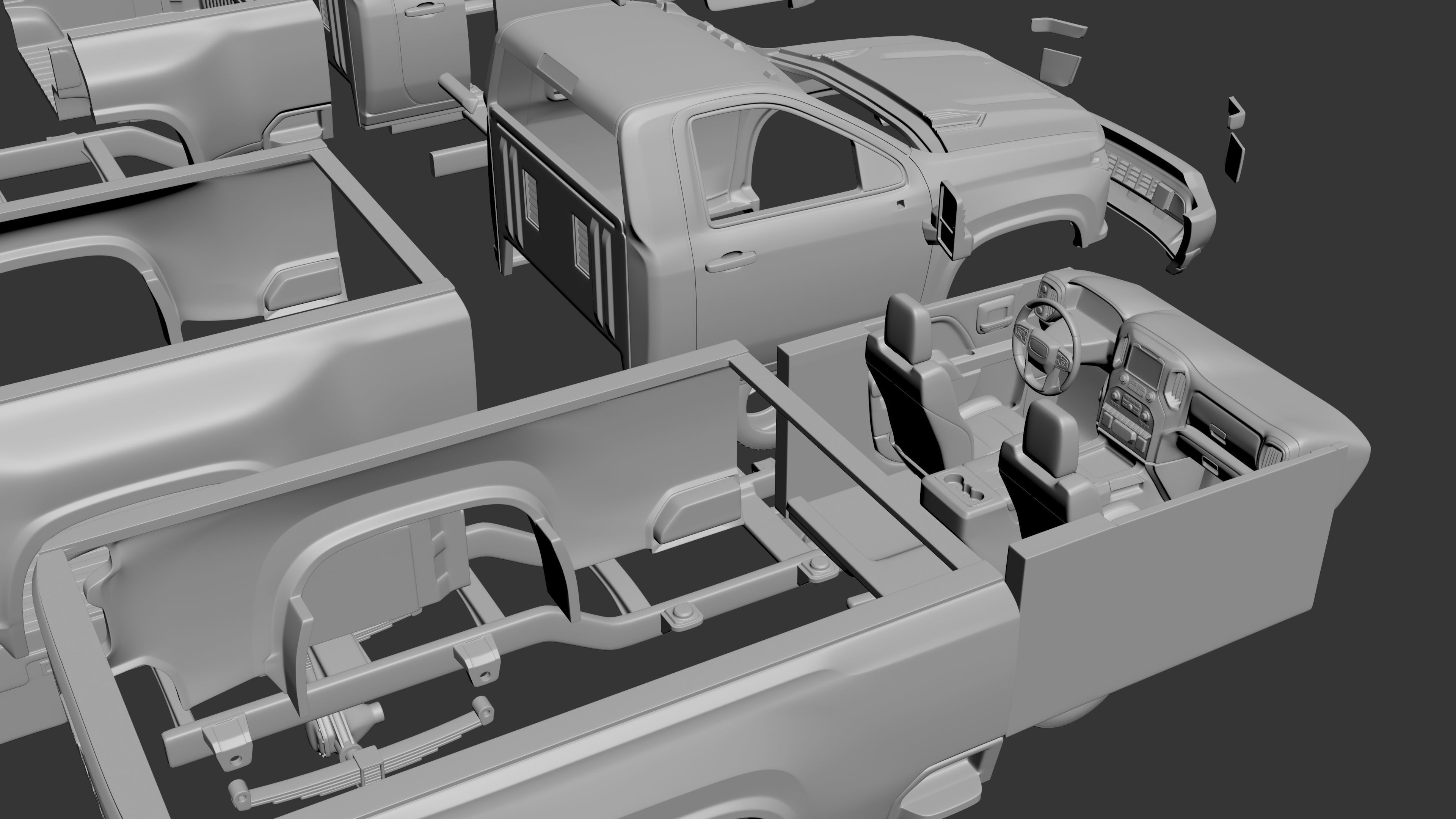 Chevrolet Silverado 3500 Regular Cab 2022 3D print model_10
