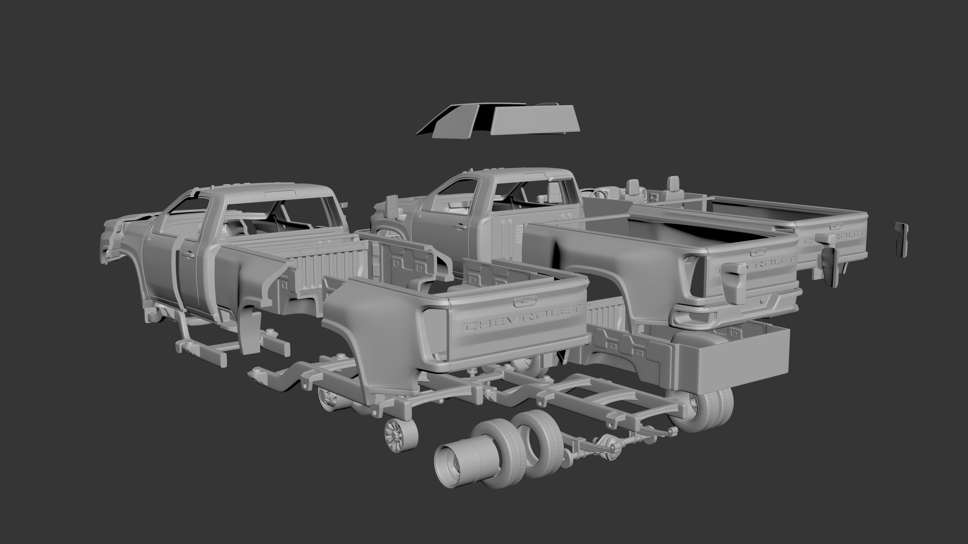 Chevrolet Silverado 3500 Regular Cab 2022 3D print model_9