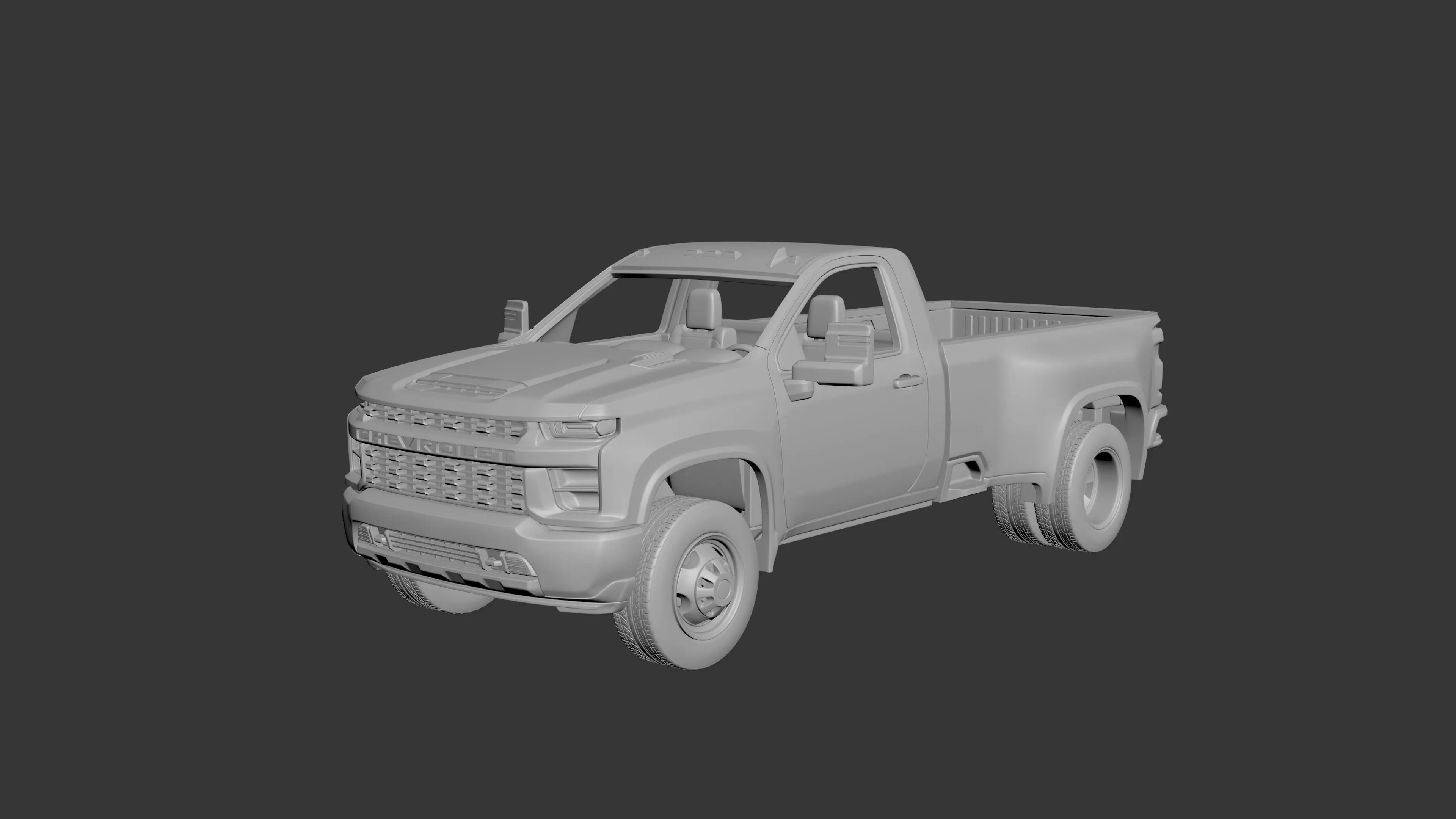 Chevrolet Silverado 3500 Regular Cab 2022 3D print model_0