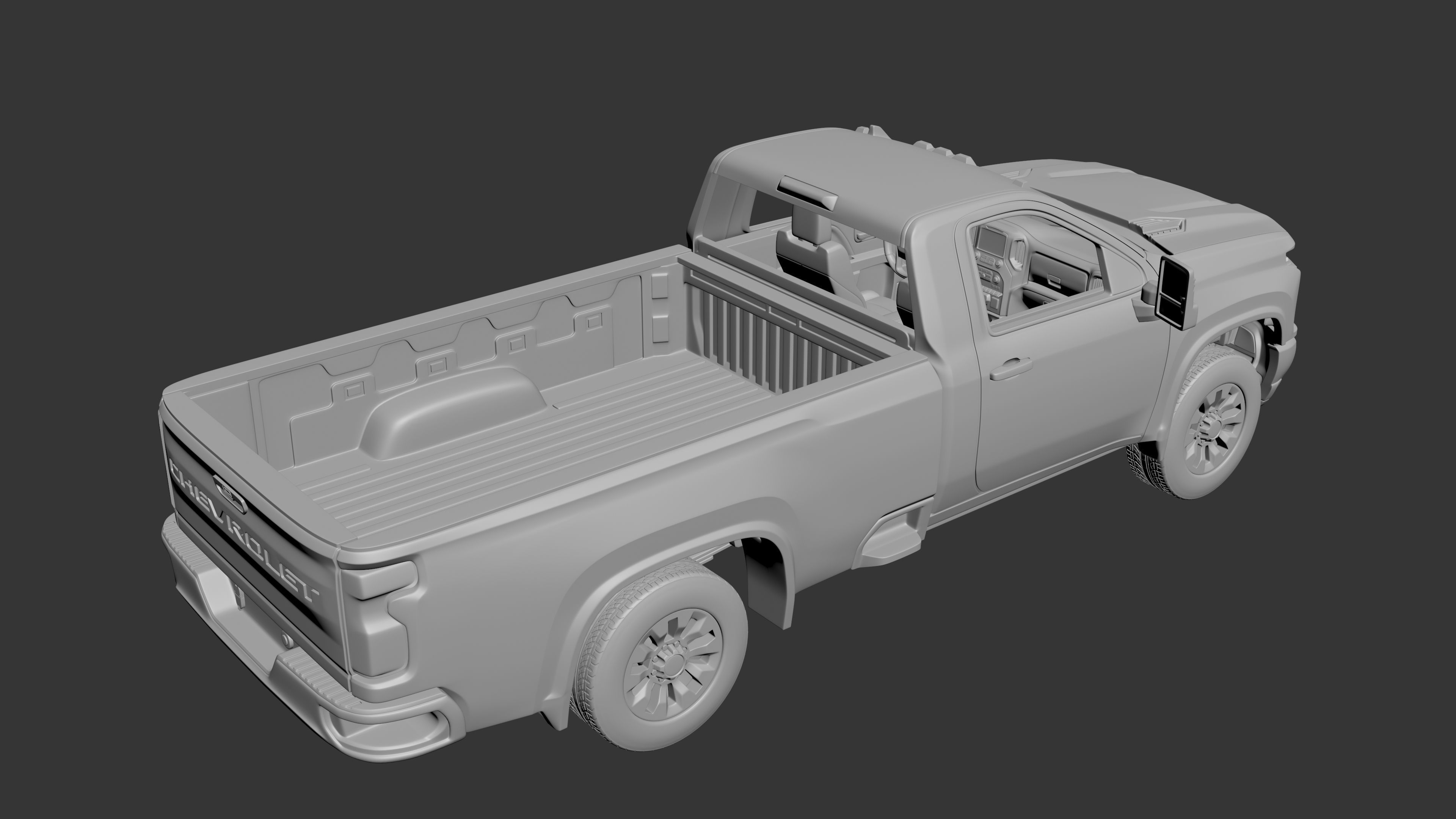 Chevrolet Silverado 3500 Regular Cab 2022 3D print model_14