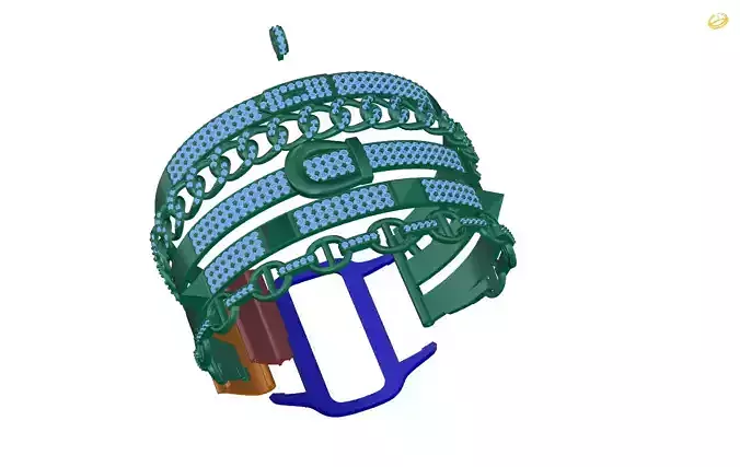 bracelet necklace with chains and beads