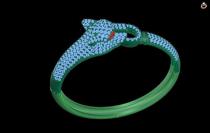 bracelet snake ring 3D print model