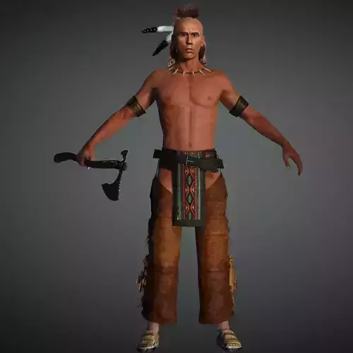 red Indian High quality character full Rigged and Animated