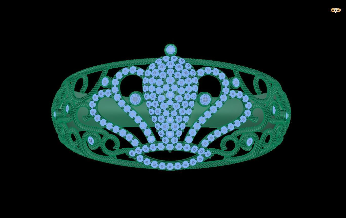 bracelet ring with diamonds 3D print model_1