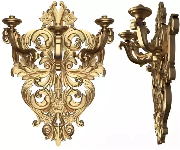 Classic Wall Chandelier 03 Low-poly 3D model