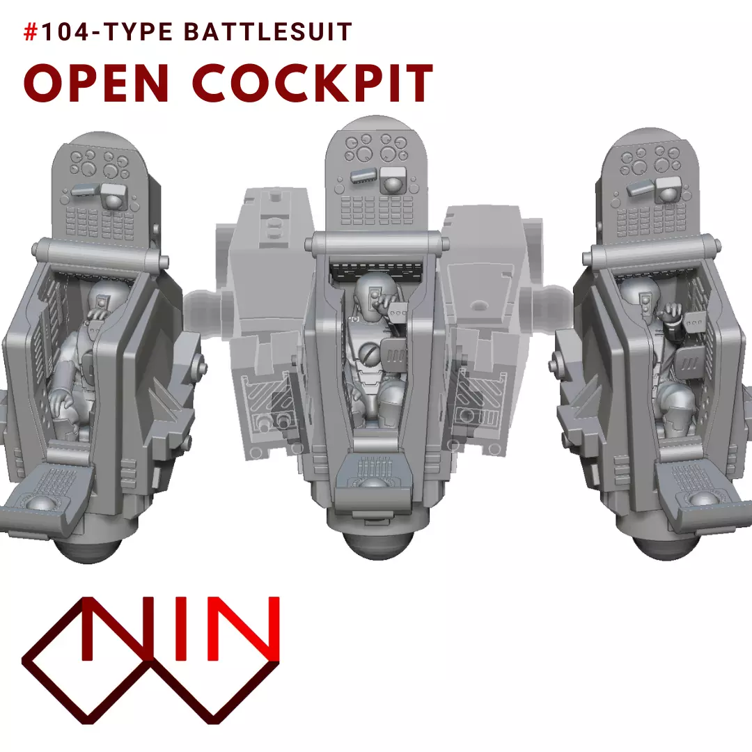 104-Type Open Cockpit Kit 3D print model_0