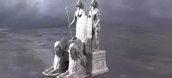 Egyptian Throne Anubis 3D model