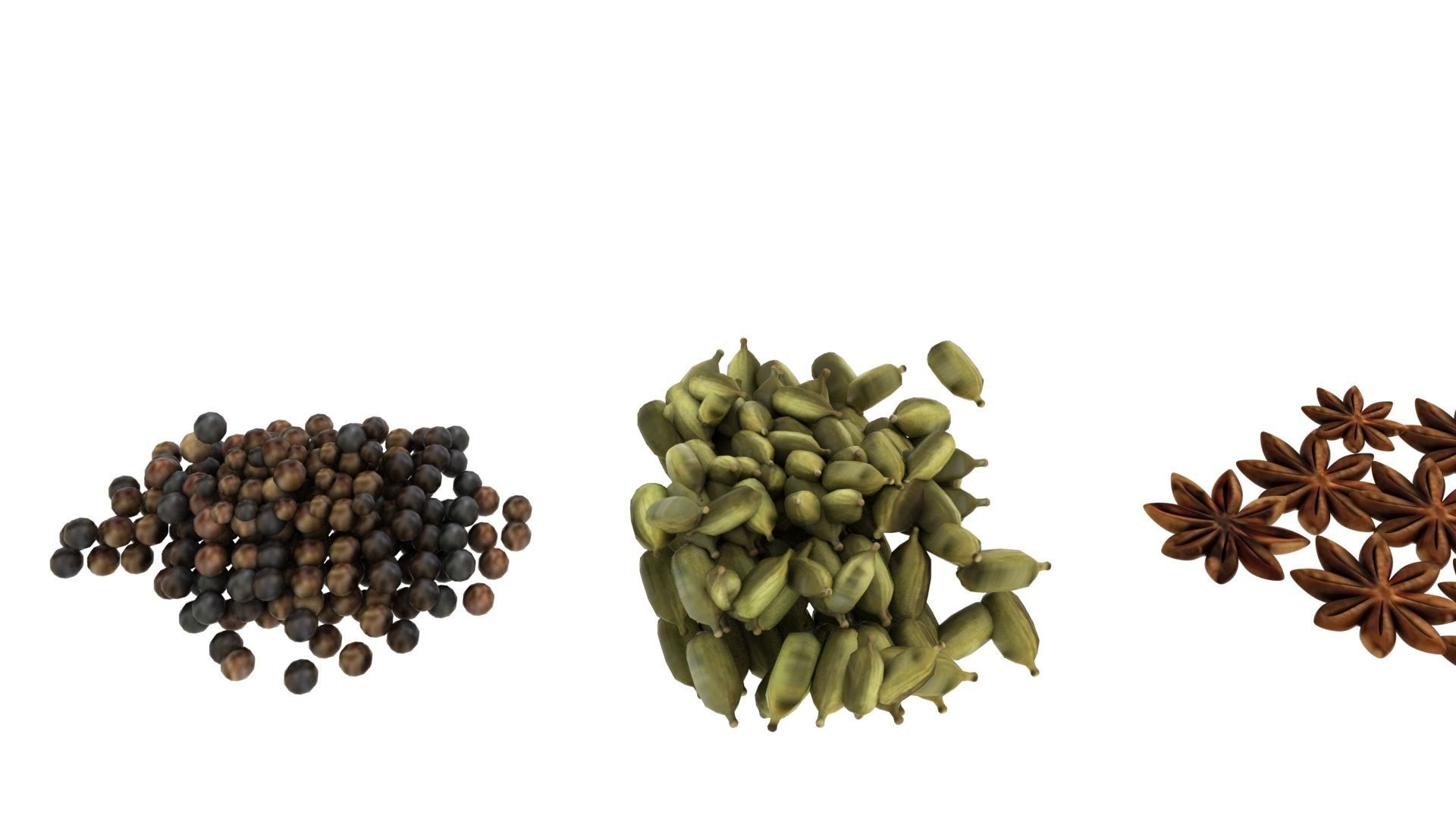 Cloves spices and nuts 3D model_2